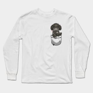 Pocket Cute Poodle Dog Long Sleeve T-Shirt